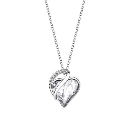 925 Sliver Heart Shaped Geometric Necklace Jewelry Women's Clavicle Chain Valentine's Mothers Day Gift - AVINCET