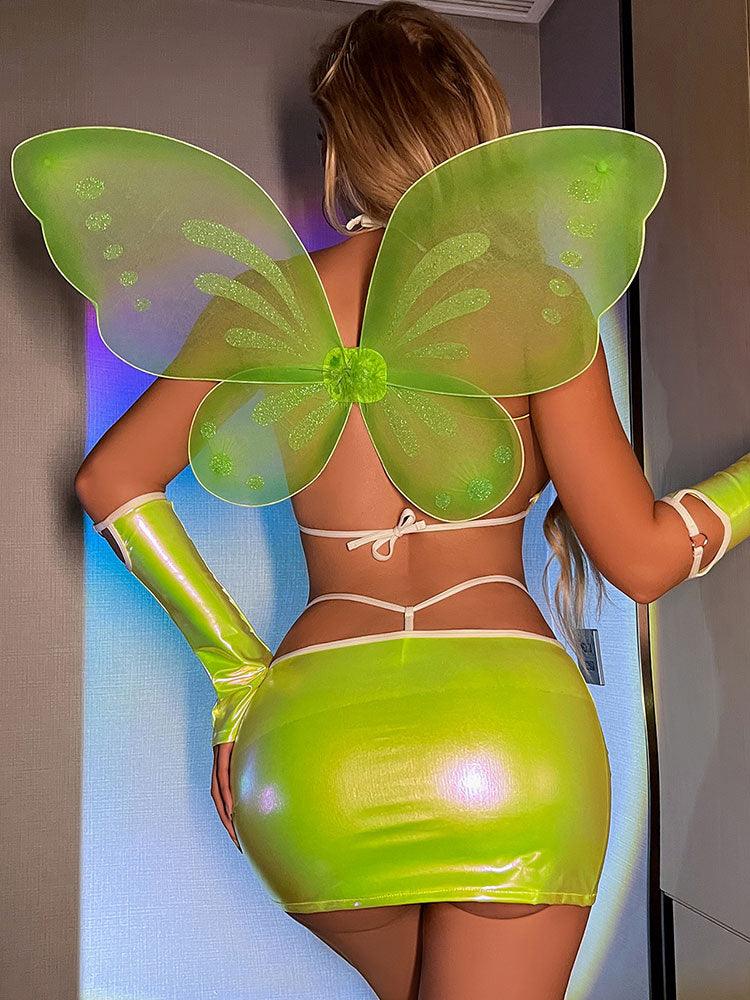 Cosplay Butterfly Women Sets Backless Bling Wing Bandage - AVINCET