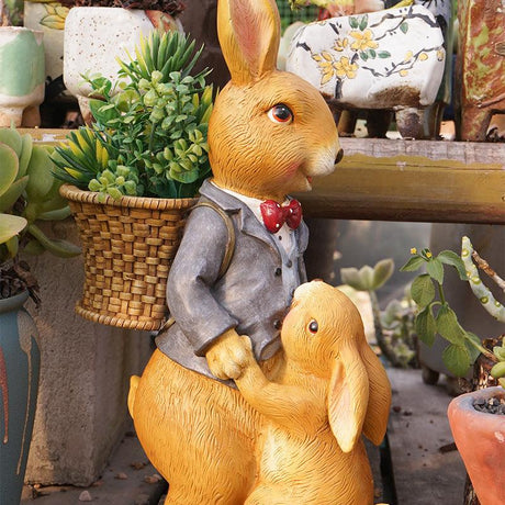 Easter Decoration Resin Bunny Rabbit Figurine Garden Ornaments - AVINCET