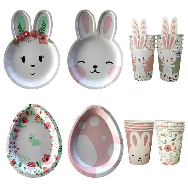 Easter Rabbit Paper Plate Eggs Bunny Paper Cup Plates - AVINCET