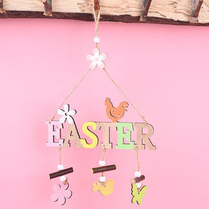 Easter Wooden Letter Plate Pendant Nordic Style - AVINCET
