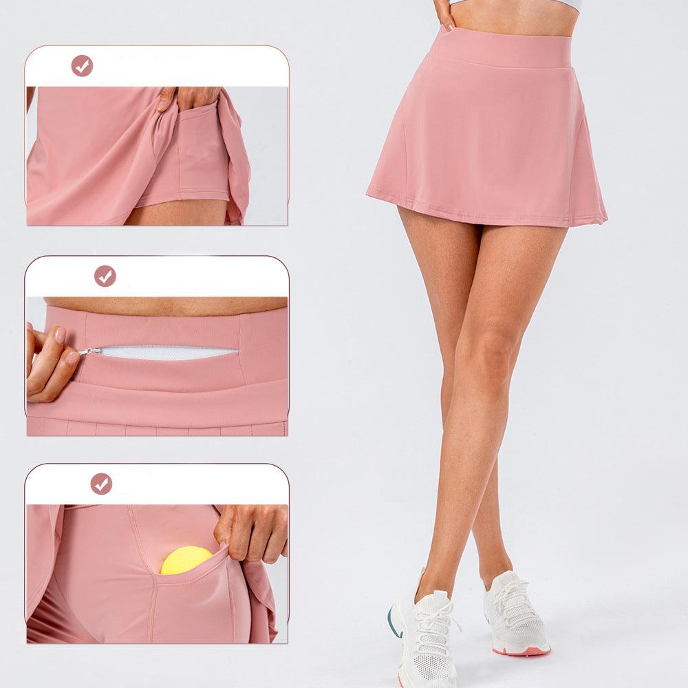 High Quality Tennis Skirt With Zipped Pocket Women Pleated Sports Skirt - AVINCET
