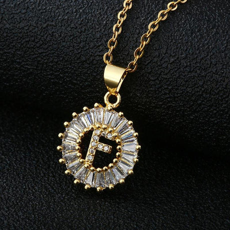 Letter Necklace Female Necklace 26 Letters Copper Inlaid Cubic Zircon - AVINCET