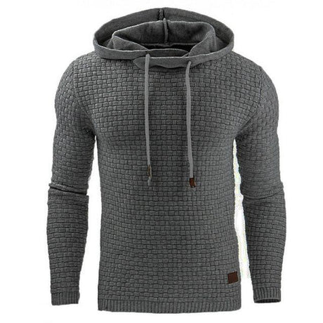 Men's Jacquard Sweater Long-sleeved Hoodie Warm Color Hooded Sweatshirt Jacket - AVINCET