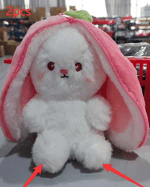 Wanghong Cute Transforms Into Strawberry Rabbit Doll Plush Toy - AVINCET