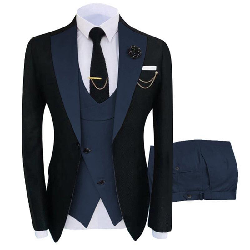 2022 New Arrival Terno Masculino Slim Fit Blazers Ball And Groom Suits For Men Boutique Fashion Wedding( Jacket + Vest + Pants ) - AVINCET