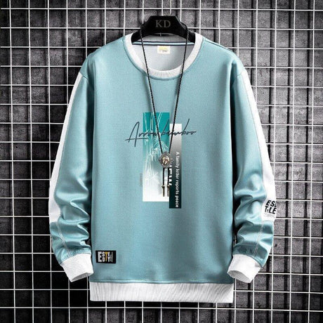2023 Hip Hop Casual Sweatshirts Harajuku Patchwork Hoodies for Men Clothing Pullover Korean Fashion Streetwear Sweatshirt 4022 - AVINCET
