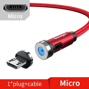 540 Rotate Magnetic Cable Fast Charging Magnet Charger Micro USB Type C Cable Mobile Phone Wire Cord For iPhone Xiaomi - AVINCET
