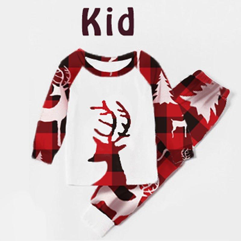 Christmas European And American Christmas Deer Head Print Parent-child Home Service Suit - AVINCET