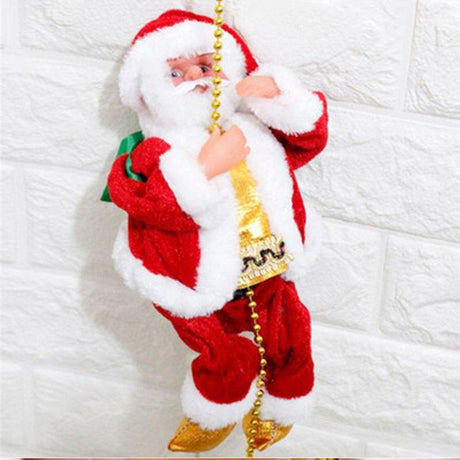 Climbing Ladder Electric Santa Claus Climbing Red Ladder Doll Toy - AVINCET