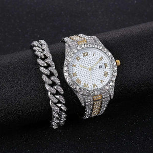 Diamond Men Women Watches Gold Watch Ladies Wrist Watch Luxury Rhinestone Unisex Bracelet Watches Female Clock Relogio Feminino - AVINCET