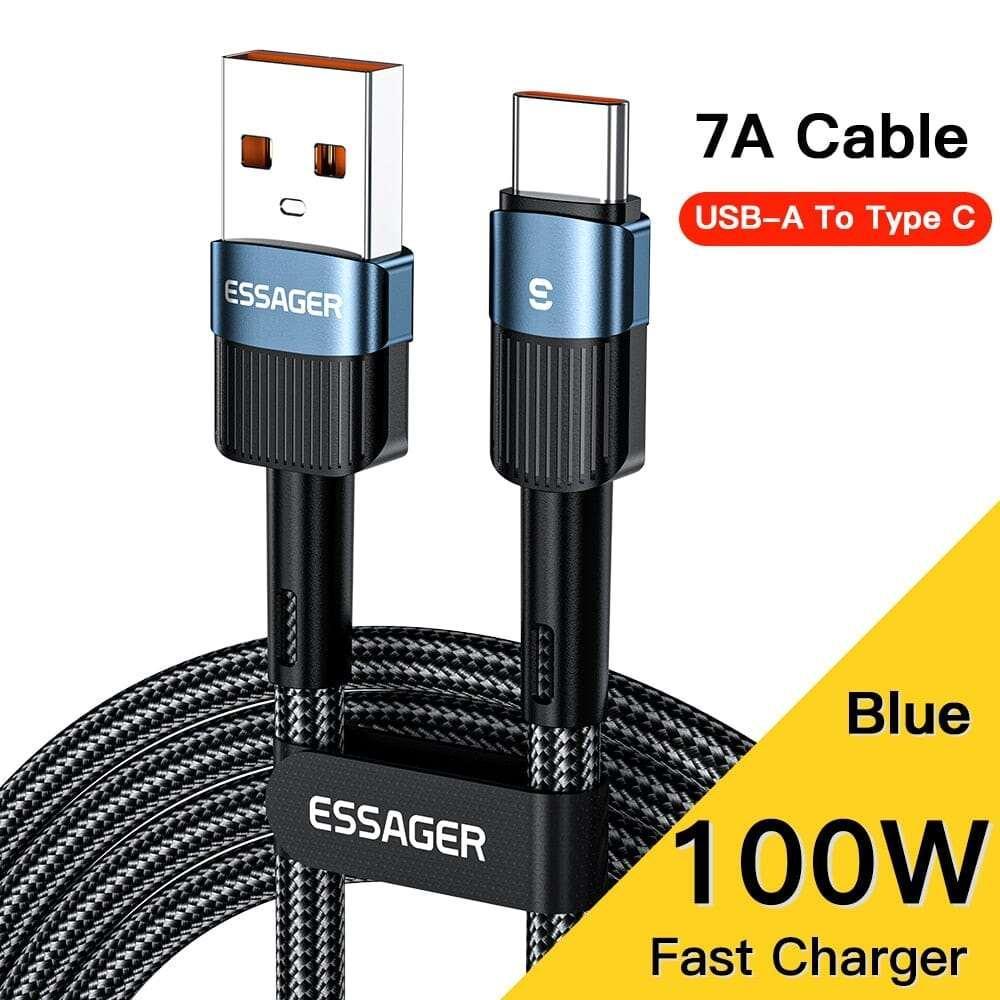 Essager 7A USB Type C Cable For Realme Huawei P30 Pro 66W Fast Charging Wire USB-C Charger Data Cord For Samsung Oneplus Poco F3 - AVINCET