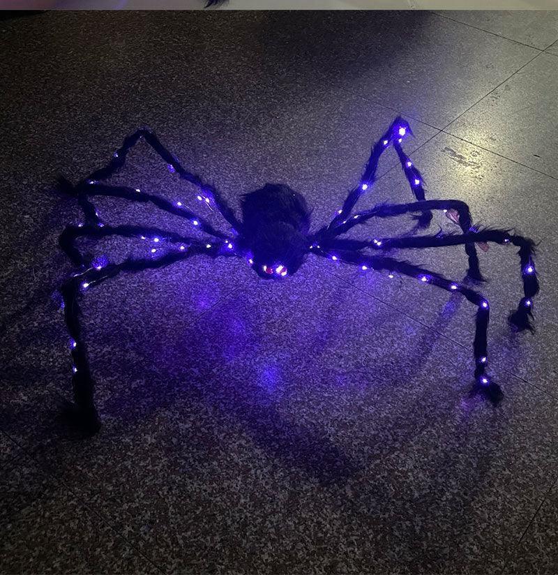 Halloween Glowing Plush Spider Decoration Prop - AVINCET