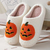 Halloween Pumpkin Cartoon Slippers Warm Winter Slippers Men And Women - AVINCET