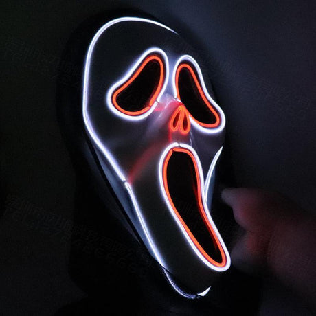 Halloween Scary Skull LED Glowing Screaming Mask - AVINCET