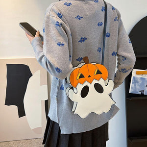 Halloween Shoulder Bags Creative 3D Cartoon Pumpkin Ghost Design - AVINCET
