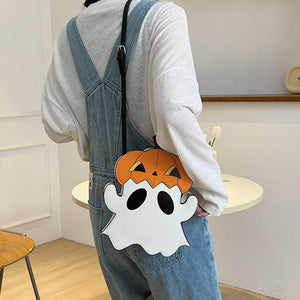 Halloween Shoulder Bags Creative 3D Cartoon Pumpkin Ghost Design - AVINCET