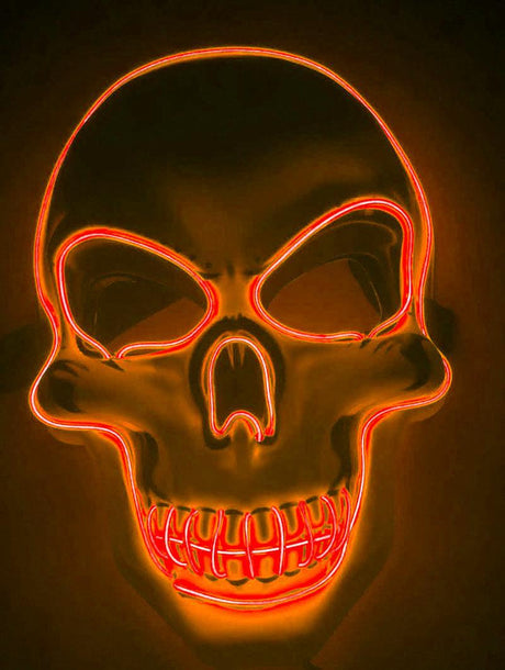 Halloween Skeleton Mask LED Glow Scary Mask - AVINCET