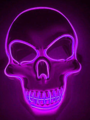 Halloween Skeleton Mask LED Glow Scary Mask - AVINCET