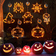 Halloween Window Hanging LED Lights Spider Pumpkin Hanging Ghost Horror - AVINCET