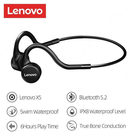Lenovo Bone Conduction Earphones X3 Pro Bluetooth Hifi Ear-hook Wireless Headset with Mic Waterproof Earbud - AVINCET
