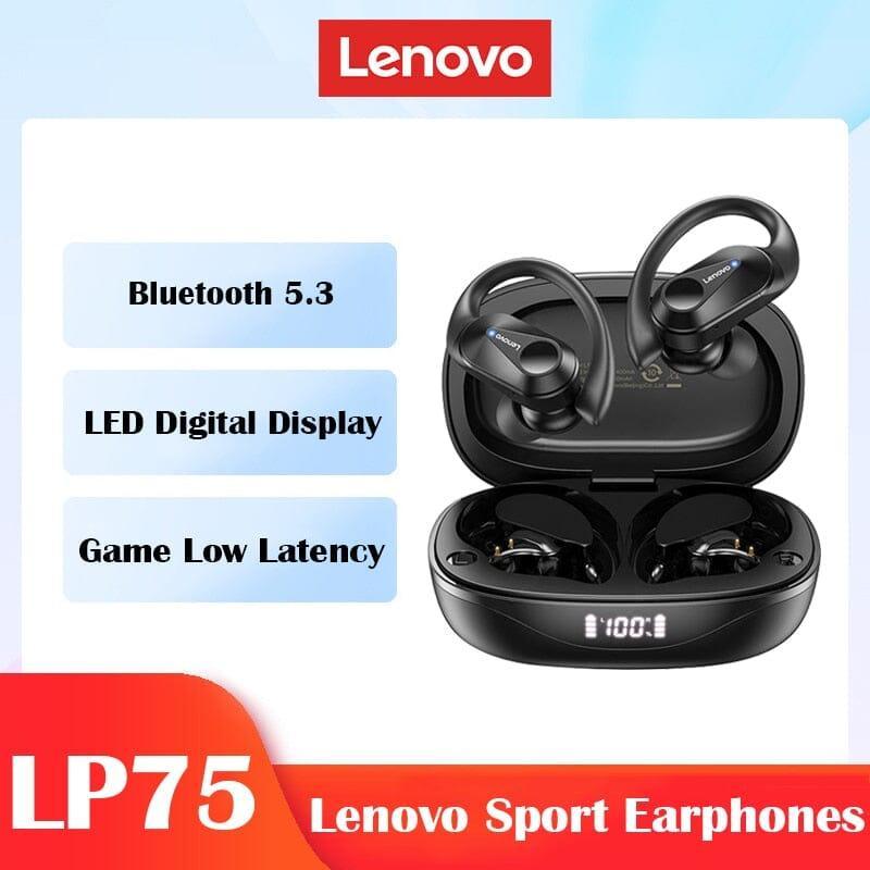 Lenovo LP75 TWS Sports Earphones Bluetooth 5.3 Wireless Headphones Waterproof HiFi Stereo Noise Reduction Earbuds with Mics - AVINCET