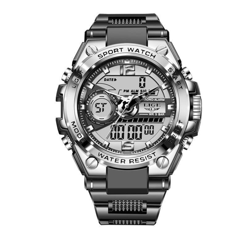 LIGE Digital Men Military Watch 50m Waterproof Wristwatch LED Quartz Clock Sport Watch Male Big Watches Men Relogios Masculino - AVINCET