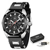 LIGE Fashion Men Watches Top Brand Luxury Silicone Sport Watch Men Quartz Date Clock Waterproof Wristwatch Chronograph Clock Man - AVINCET