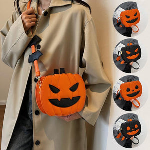 Pumpkin Cartoon Shoulder Crossbody Bag With Bat Personalized Creative Female Bag - AVINCET
