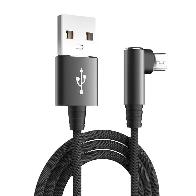 USB Micro Cable 3A 90 Degree Elbow Data Cable Charger Cord for Samsung Xiaomi Mobile Phone Accessories Fast Charging Usb Cable - AVINCET